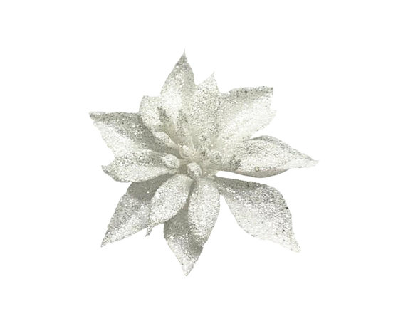 Stella di natale clip small glitter bianca