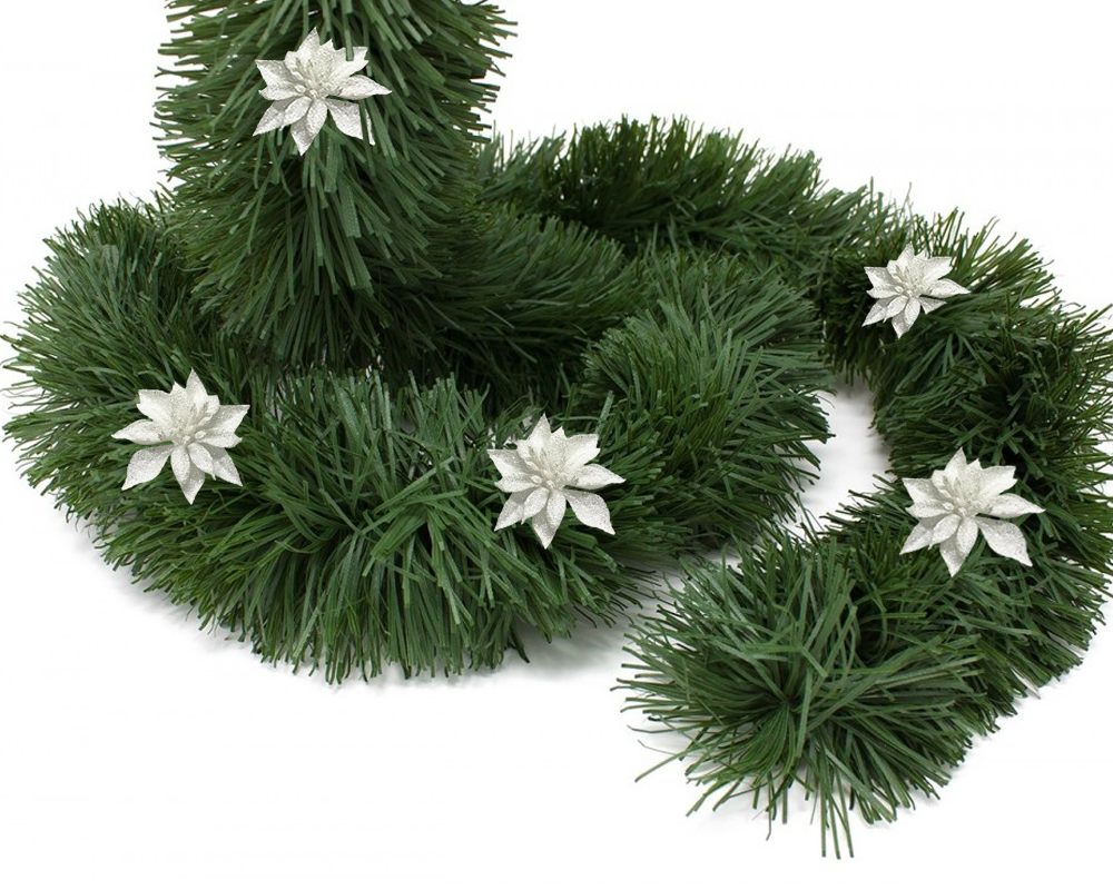 Stella di natale clip small glitter bianca - immagine 2