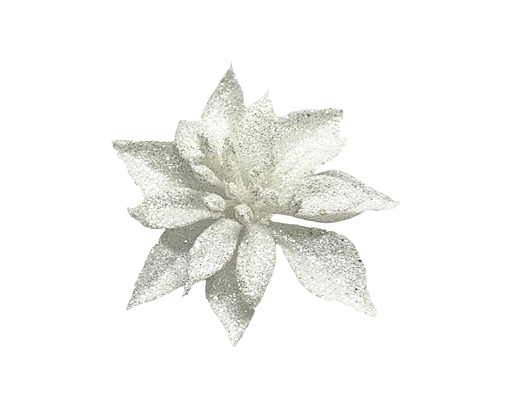 Stella di natale clip small glitter bianca