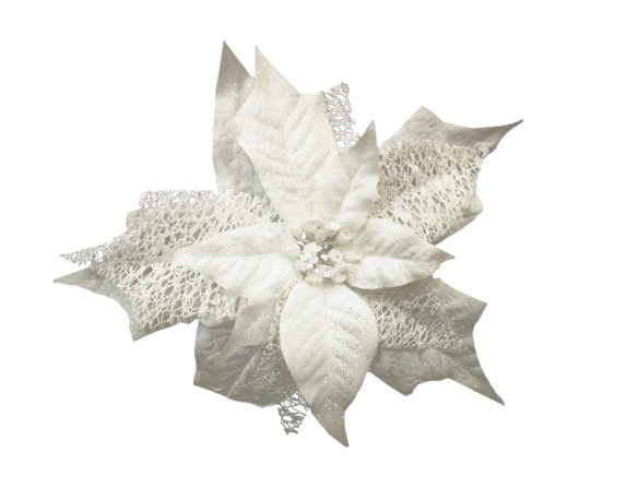 Stella di natale clip large bianca