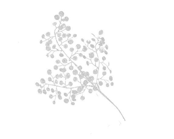 Ramo lunaria glitter bianco