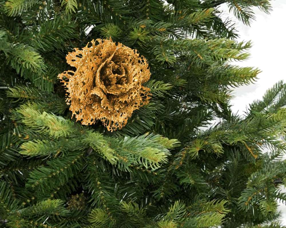 Rosa rete clip glitter dorata - immagine 2