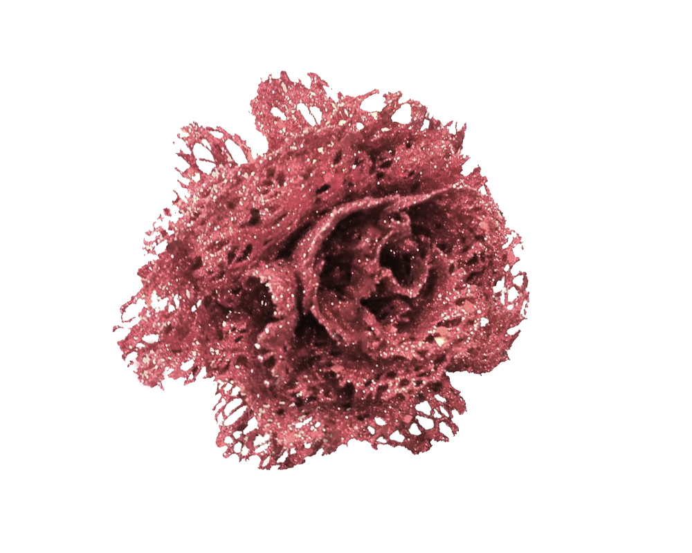 Rosa rete clip glitter rosa antico