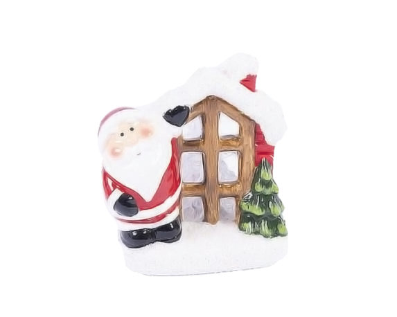 Babbo natale con finestra led terraglia