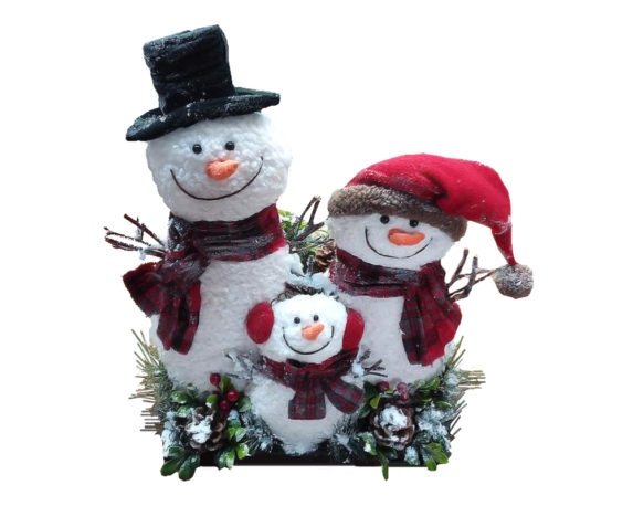 Decorazione famiglia di pupazzi di neve