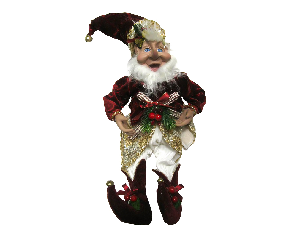 Elfo vivace burgundy 30cm velluto