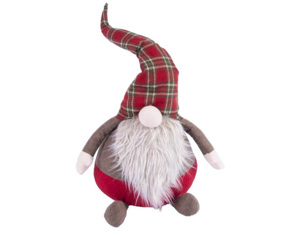 Gnomo nasone cappello rosso scozzese