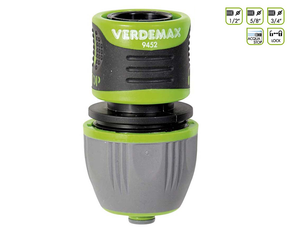 Raccordo Rubinetto 5/8"-3/4"-1/2" Acqua Stop in Plastica