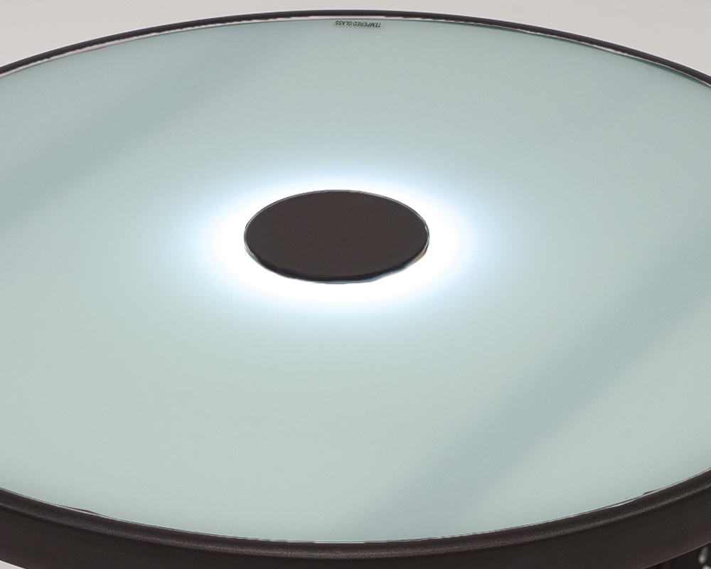 Set Bistrot Daniela Richiudibile + 2 Sedie Nero con Top e Led in Alluminio in Vetro - immagine 4