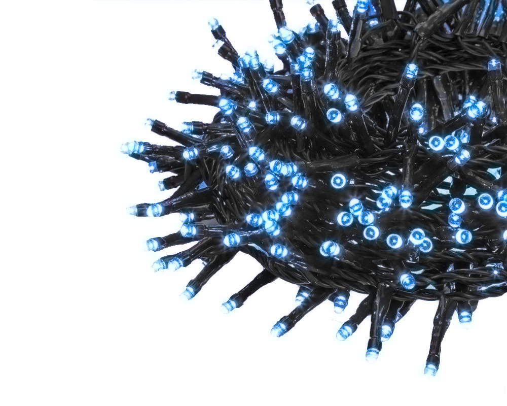 Catena luci 300led 12m luce blu c-timer - immagine 2