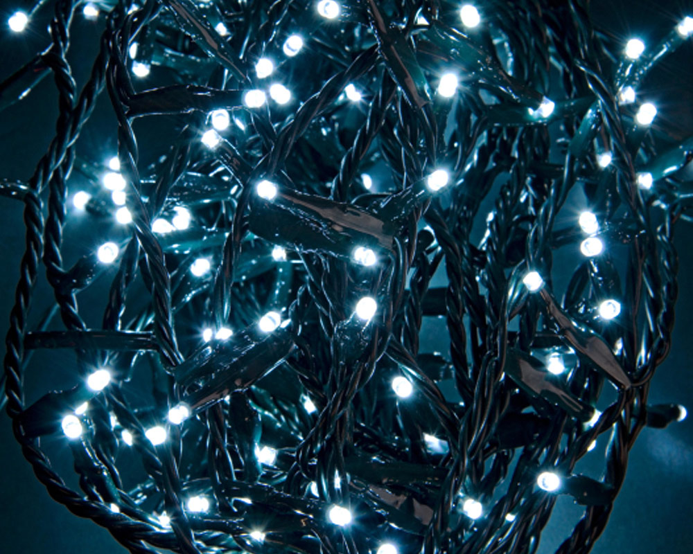 Cavo verde 300led luce bianca fredda - immagine 2