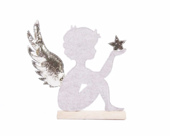 Angelo c-stella grigio/oro legno/feltro