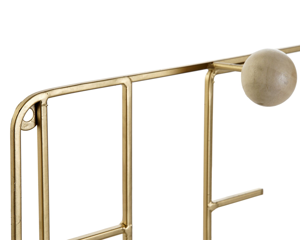 Attaccapanni dorato hello metallo/legno - immagine 3