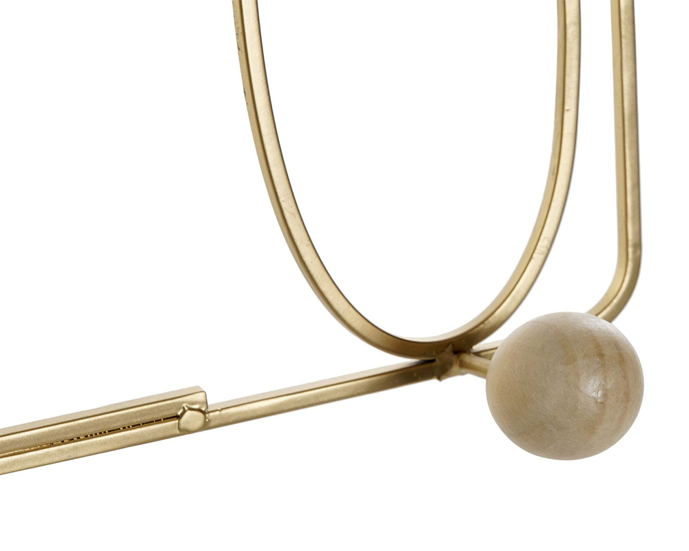 Attaccapanni dorato hello metallo/legno - immagine 2