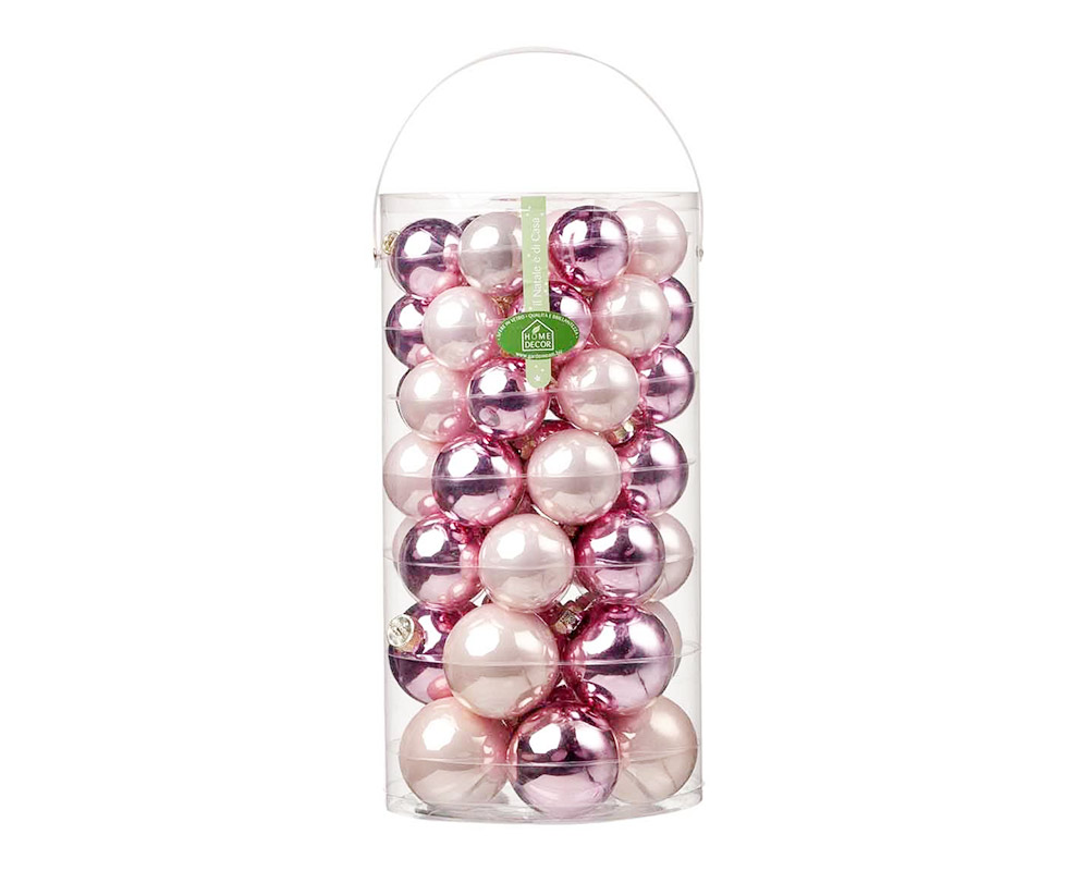 Box 48 sfere d50/60/70mm rosa mix