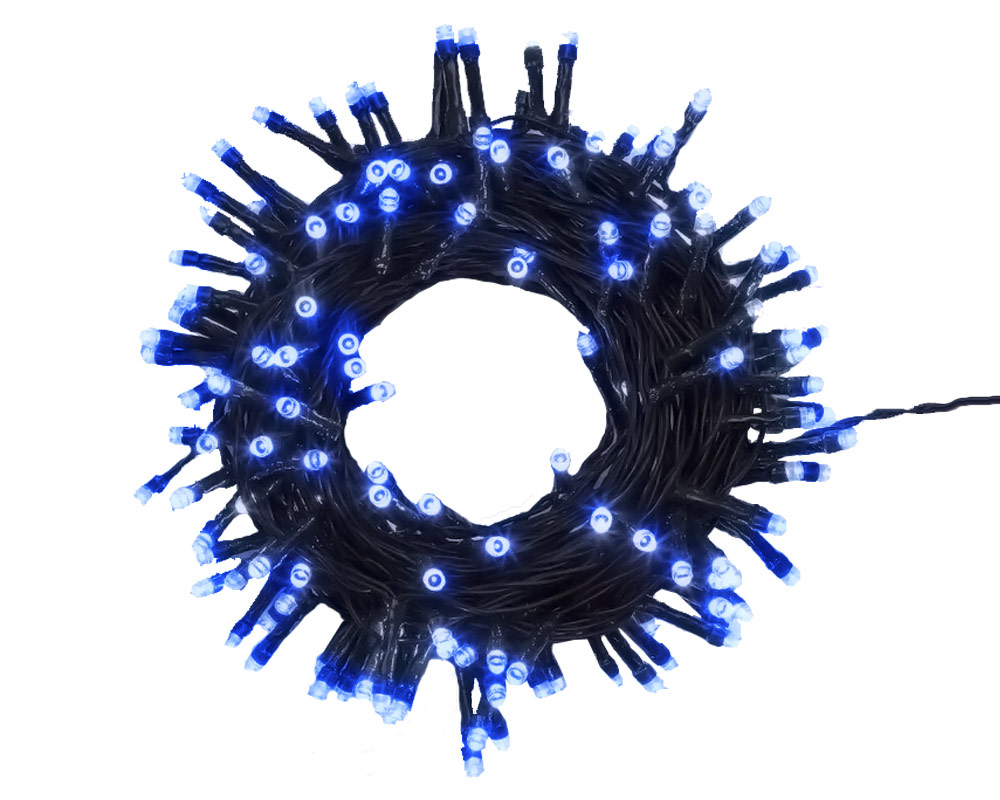 Catena luci 300led 12m luce blu c-timer