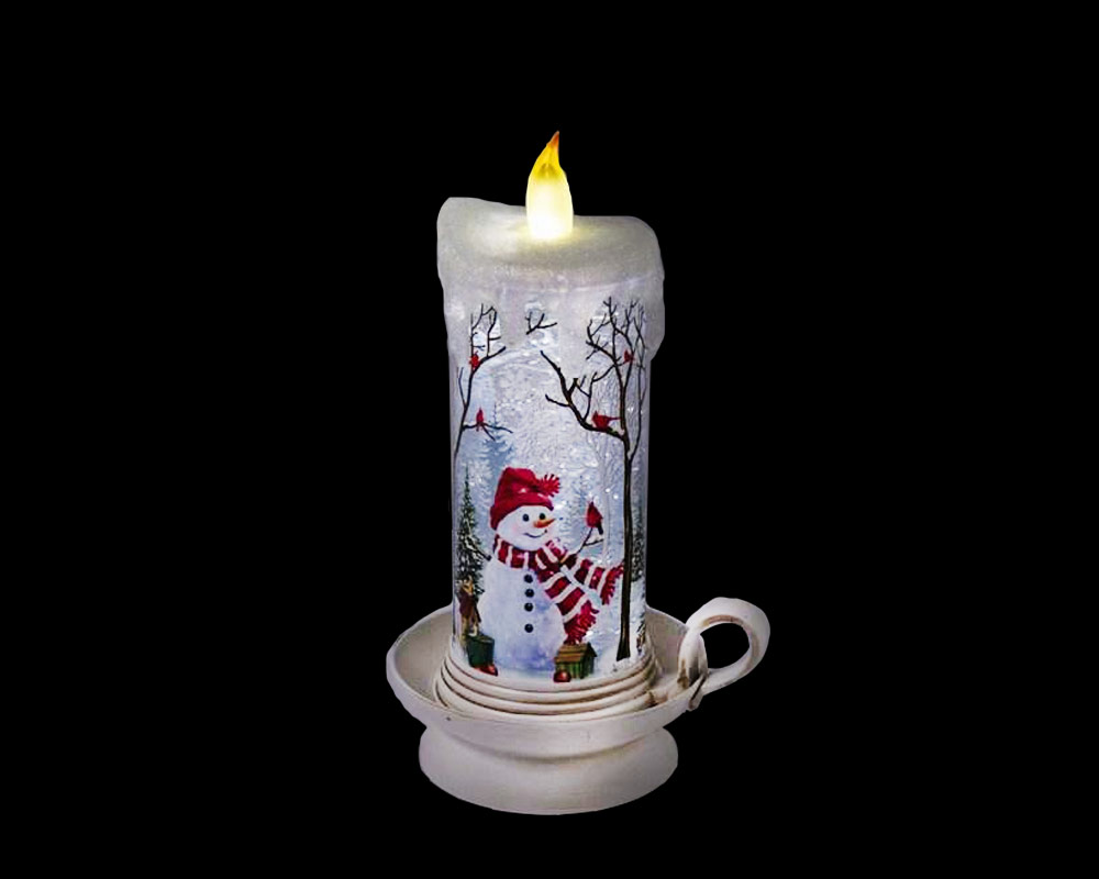 Candela a led c/snowman - immagine 2