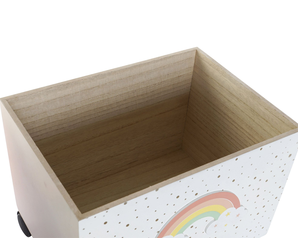 Scatola porta giocattoli arcobaleno per bambini mdf - immagine 2