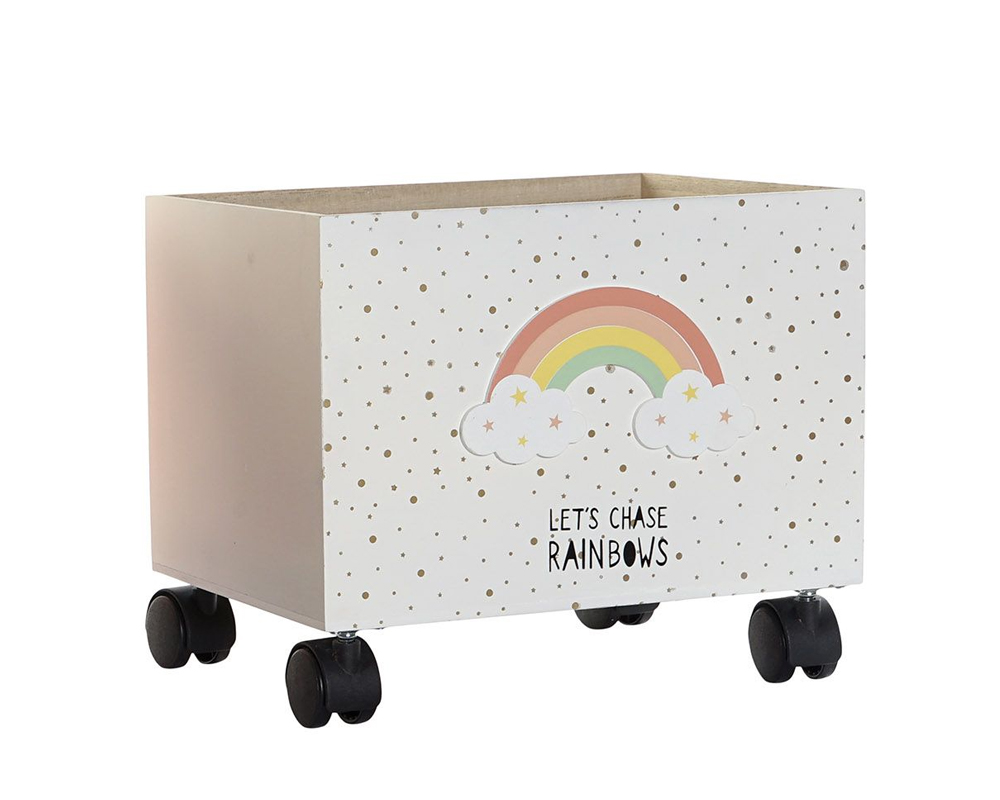 Scatola porta giocattoli arcobaleno per bambini mdf