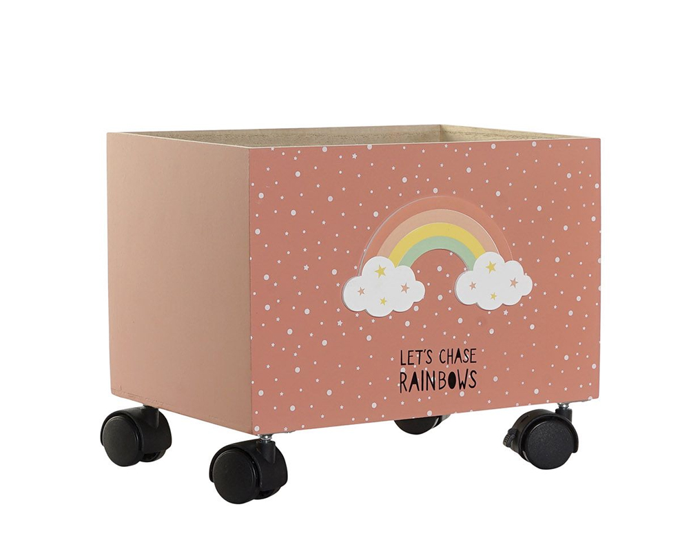 Scatola porta giocattoli arcobaleno per bambini mdf - immagine 3