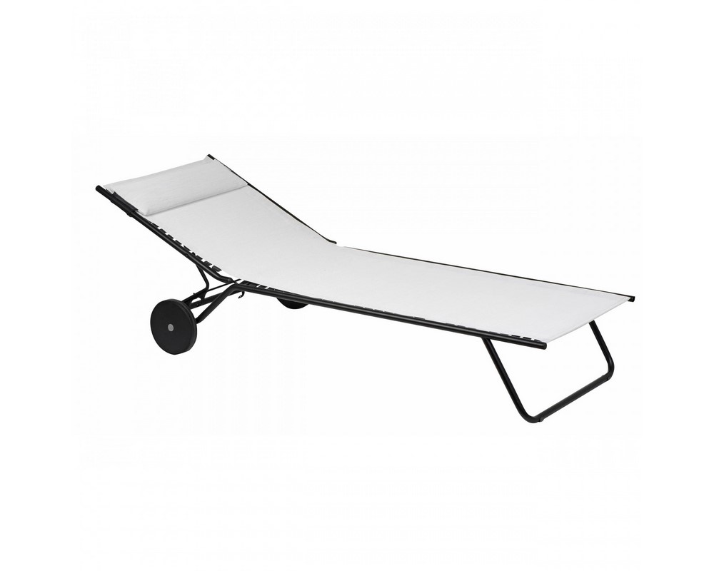 Lettino Miami Bianco in Alluminio e Textilene - immagine 3