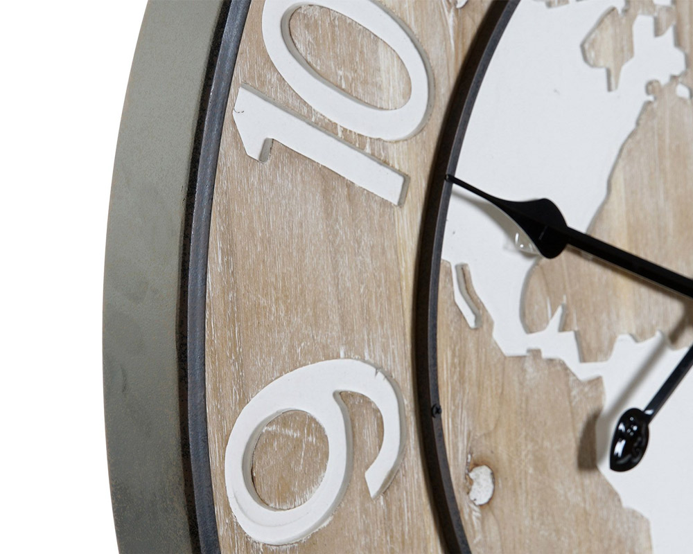 Orologio parete mappamondo legno - immagine 4
