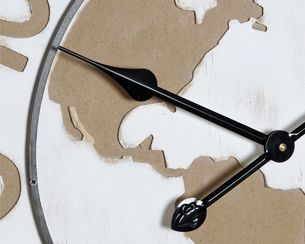 Orologio parete mappamondo legno - immagine 5