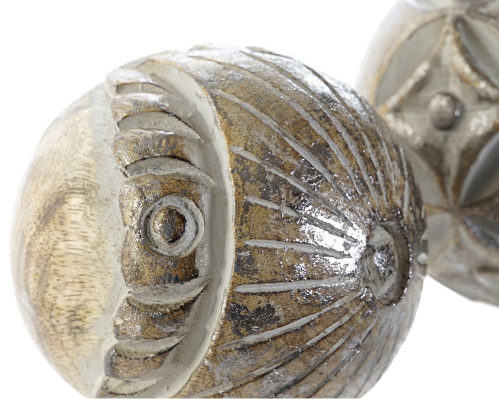 Sfera Decorativa Decapata Assortito in Legno di Mango - immagine 4