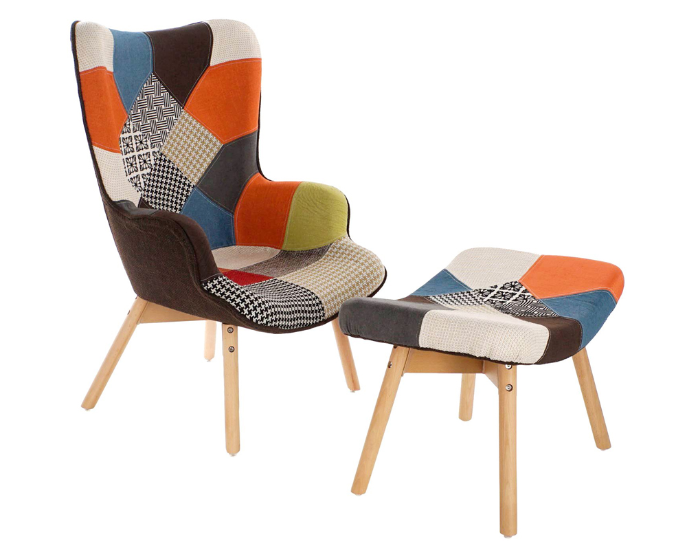 Poltrona set 2 poliestere pino