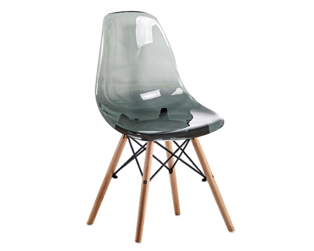 Sedia Karin Trasparente Fume in Legno e Polipropilene