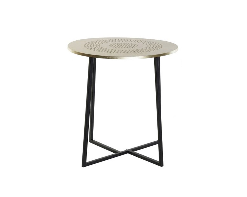 Tavolino Large Dorato in Metallo e MDF