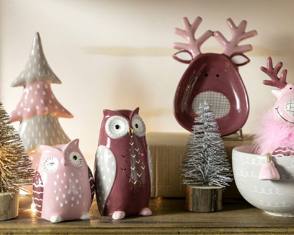 Trendy christmas gufo porcellana viola - immagine 3