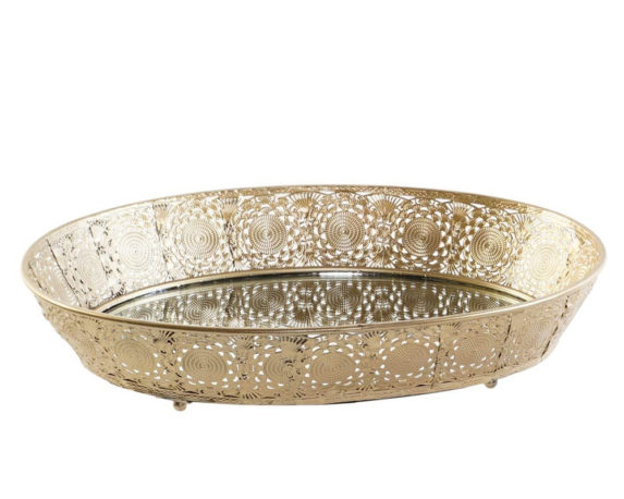 Vassoio decorativo glam large c/specchio
