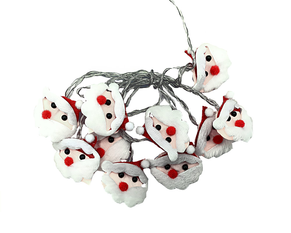 Catena luminosa con babbo natale 10led luce fissa