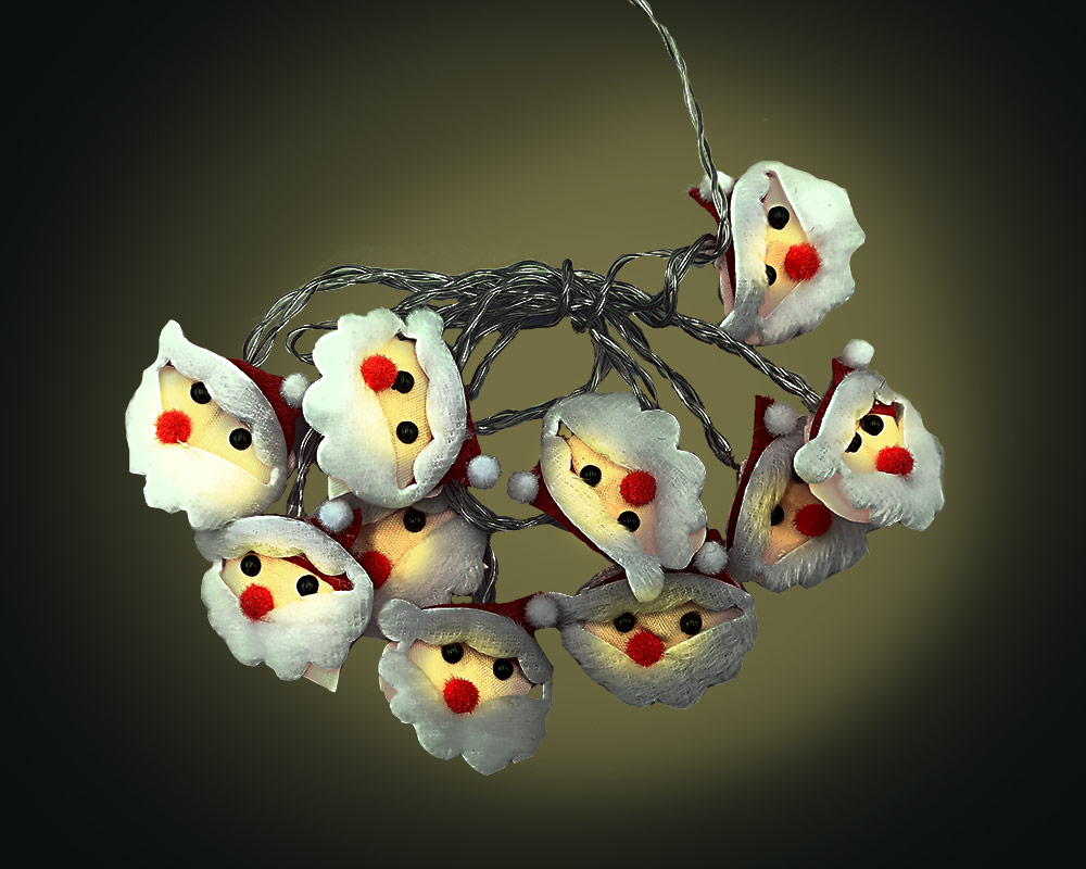 Catena luminosa con babbo natale 10led luce fissa - immagine 2