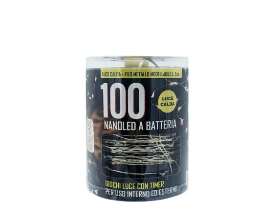 Catena luci 5m 100 nano led luce calda