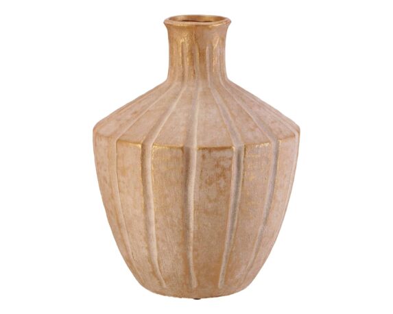 Vaso Clayco Sferico Decoratico Naturale D26x34cm in Terracotta
