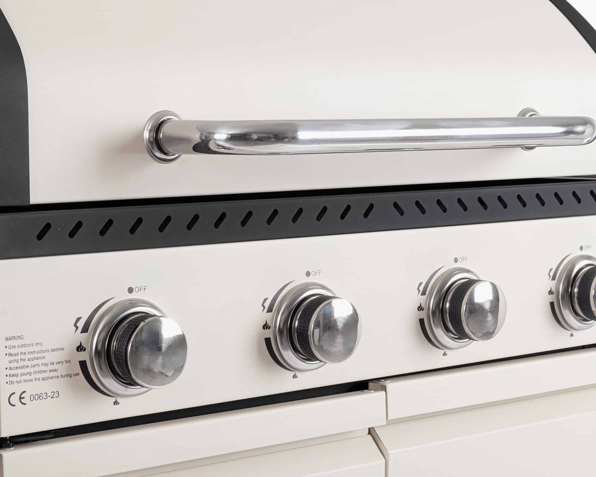 Cucina a Gas Annarita Beige e Antracite 253x57x116cm in Acciaio e Ghisa - Bizzotto - immagine 9