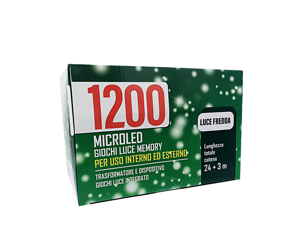 Catena luci 25m 1200 microled luce calda c-timer