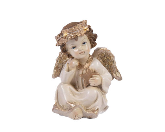 Angelo seduto c/corona led