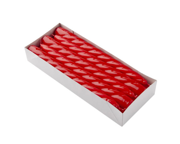 Box 10 candele coniche rosse h23 cm