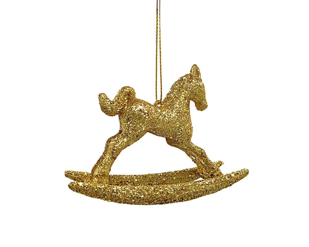 Pendaglio cavallo a dondolo oro