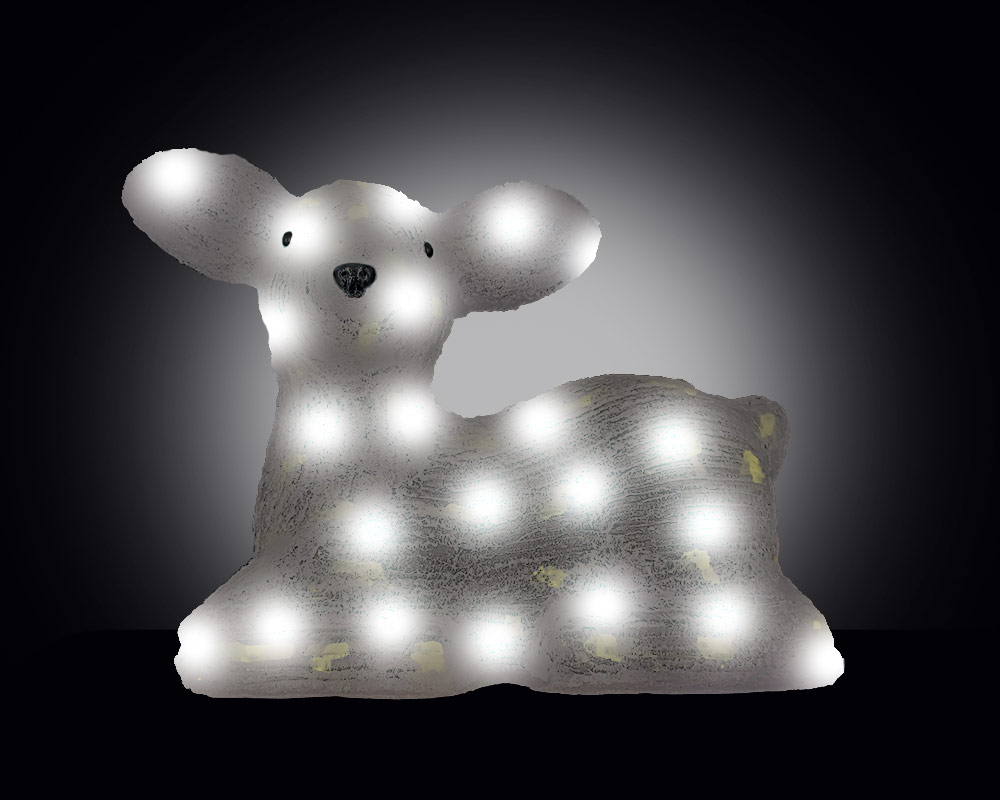 Cerbiatto accucciato 60led luce fredda - immagine 2