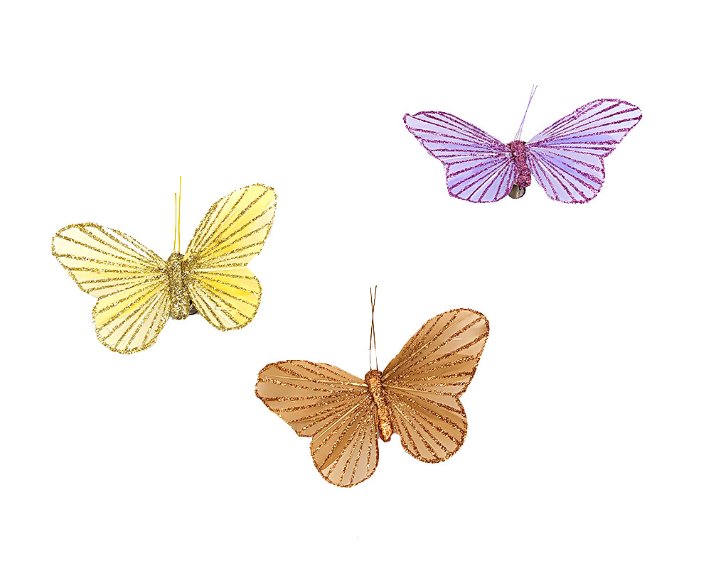 Farfalla clip con glitter