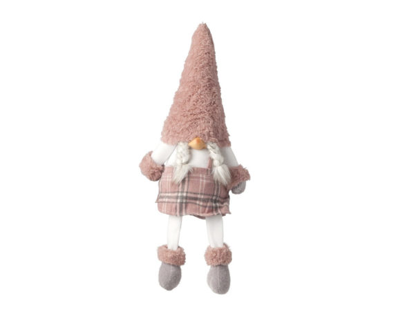 Gnoma nasone h49cm grigio / rosa