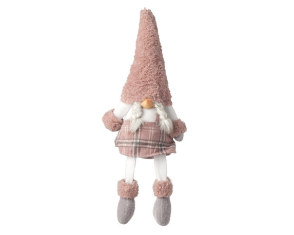 Gnoma nasone h64cm grigio / rosa