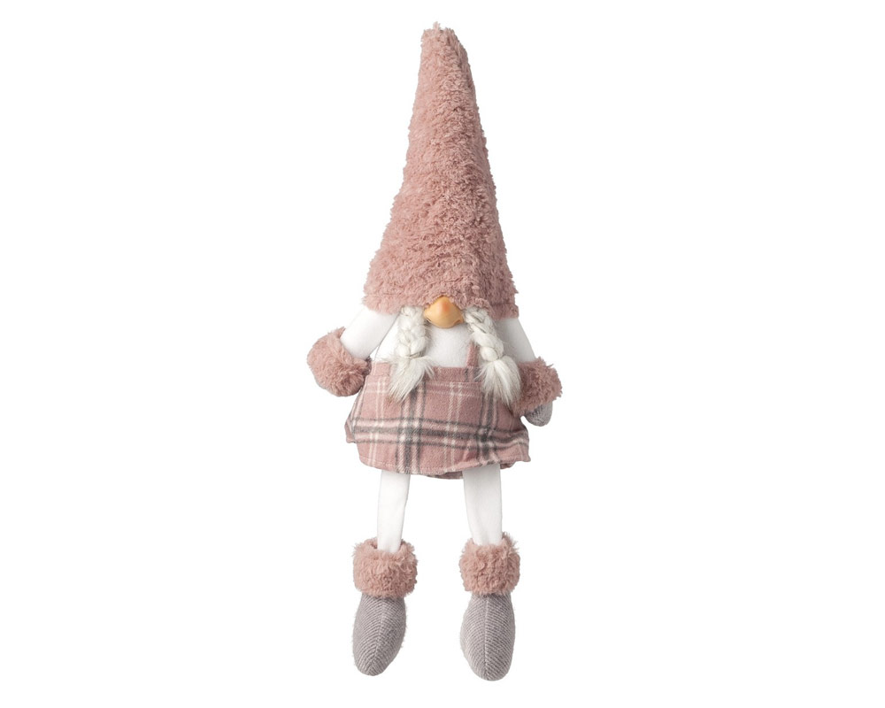 Gnoma nasone h64cm grigio / rosa