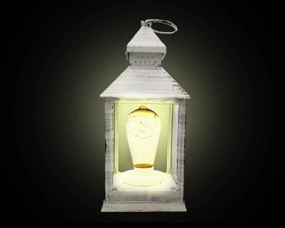 Lanterna decapata c/lampadina bianco - immagine 2