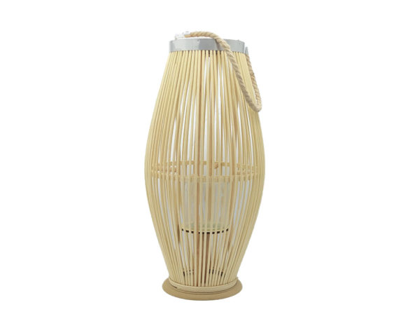 Lanterna Bamboo Bombata Beige