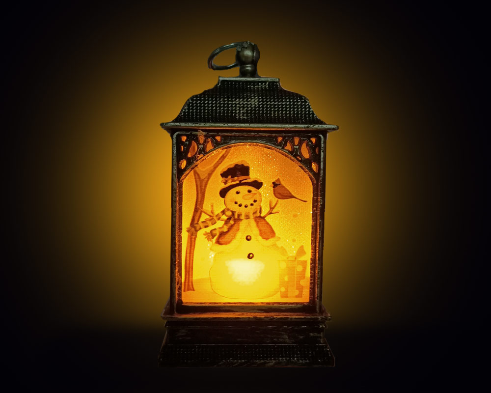 Pendaglio lanterna cled con figure natalizie - immagine 2